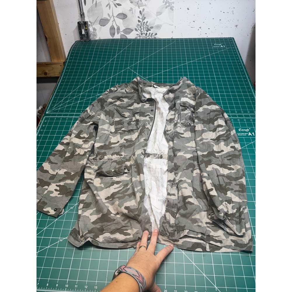 Hayden Los Angeles Womens Camo Utility Jacket Green Brown Size Large 3R07